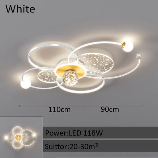 Modern Gypsophila Living Room Chandelier Smart Indoor Decorative Light With Remote Control Stylish Minimalist Hall Ceiling Lamp