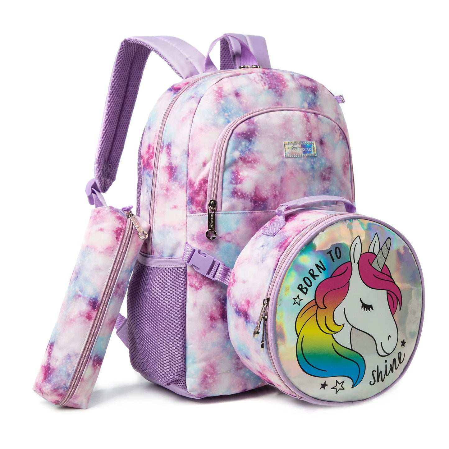 School Bags Backpacks for School Teenagers Girls Waterproof Spine Protection Schoolbag Sequined Detachable Lunch Bag  Girls Bags