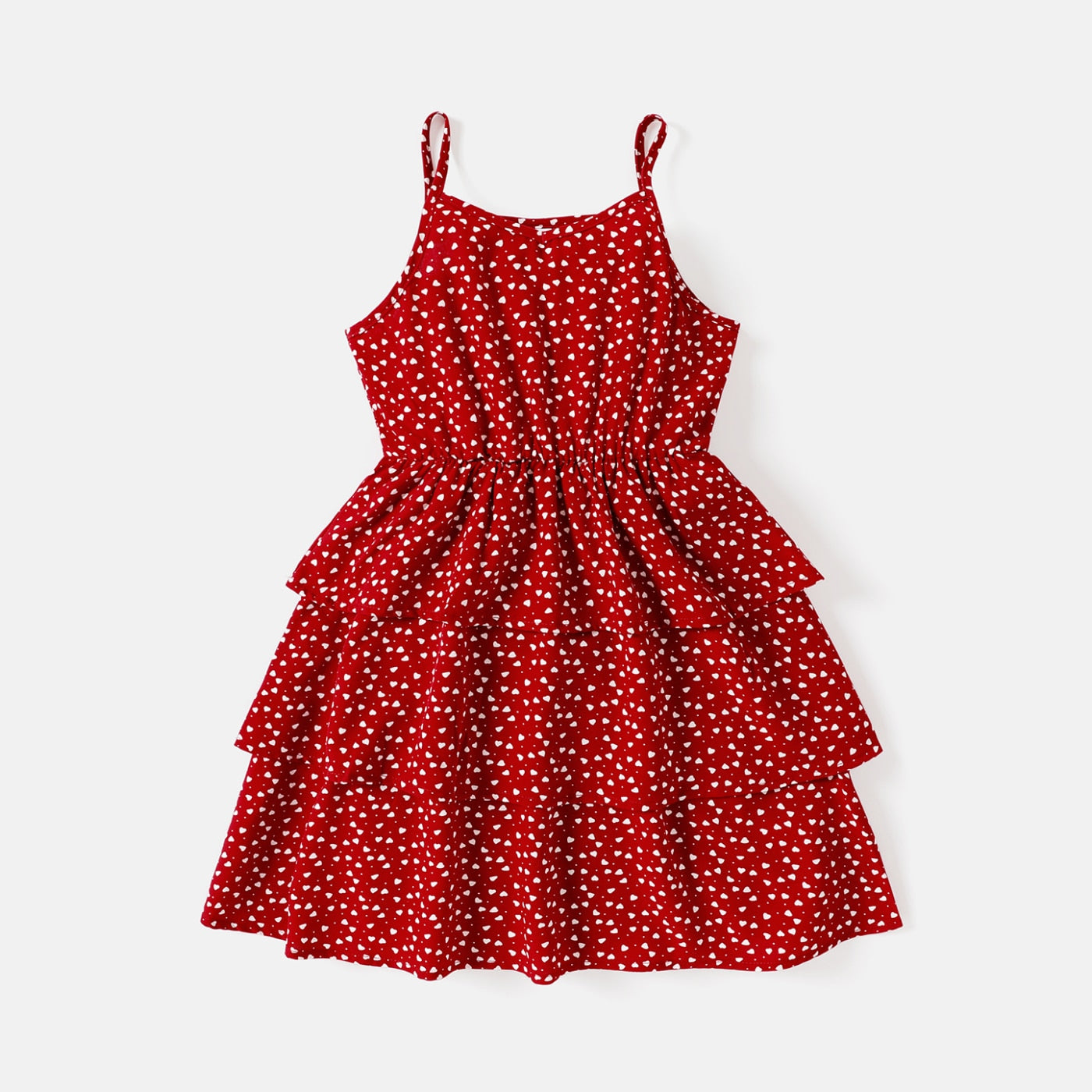 PatPat Valentine&#39;s Day Kid Girl Polka dots Layered Slip Dress