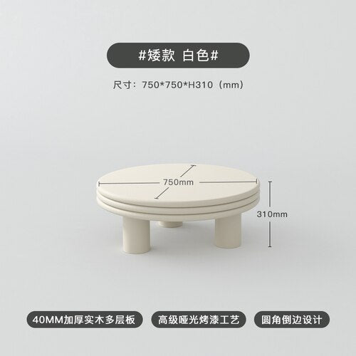 Minimalist Round Coffee Table Books Sedentary White Entryway Table Laptop Low Mesas De Centro Para Sala Balcony Furnlture