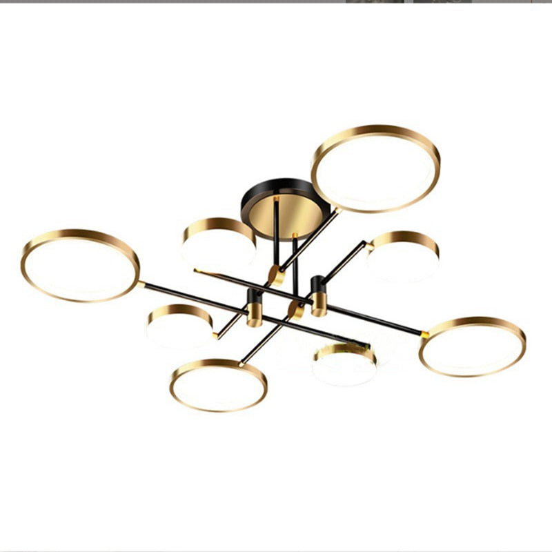 Nordic Light Luxury LED Smart Chandelier Creative Villa Living Room Interior Decoration Ceiling Lamp Bedroom Dining Room Lamps