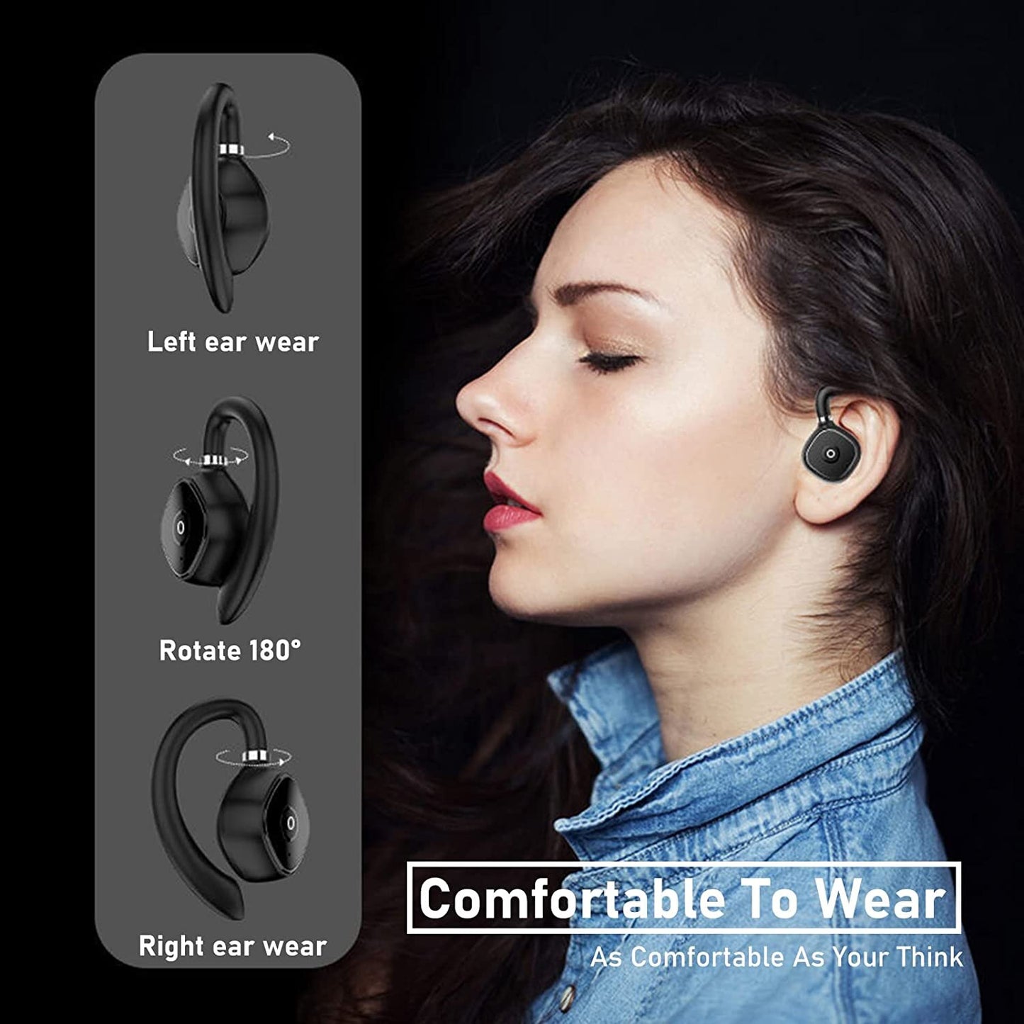 TWS Bluetooth 5.3 Earphones WIth Mic Wireless Headphones HiFi Stereo Ear Hook Earbuds Noise Reduction Sports Waterproof Headsets