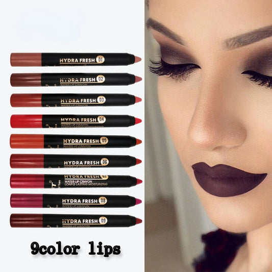 9 Colors Velvet Matte Lipsticks Pencil Waterproof Long Lasting Sexy Red Lip Stick Non-Stick Cup Makeup Lip Tint Pencil Cosmetic