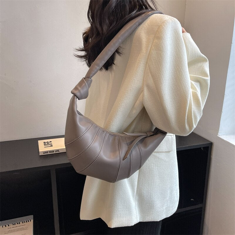 Vintage Handbag for Women Designer Luxury Shoulder Bags Soft Leather Crossbody Bag Simple Solid Color Hobo Bags Women Bag Travel