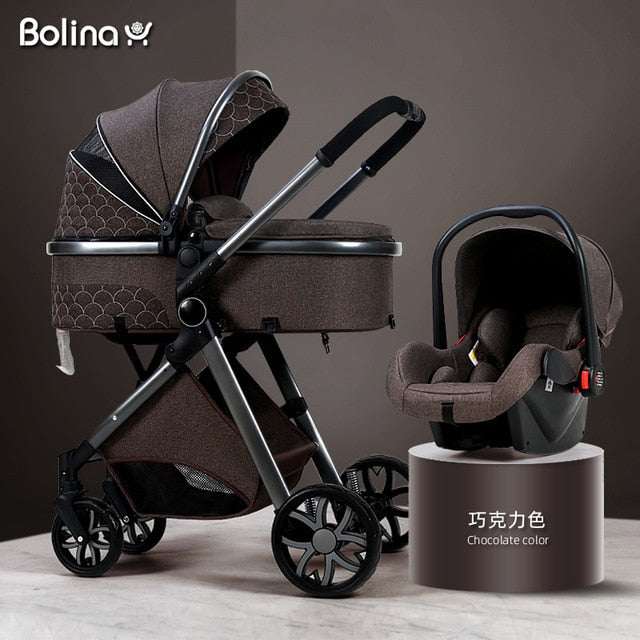 New Baby Stroller 3 in 1 High Landscape Stroller Reclining Baby Carriage Foldable Stroller Baby Bassinet Puchair Newborn