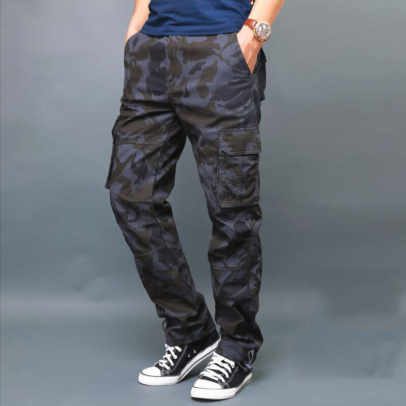 New Cargo Pants Men Spring Autumn Cotton Multi Pockets Streetwear Pants 2022 Military Camouflage Elastic Waist Long Trousers