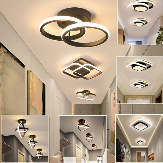 Modern LED Aisle Ceiling Lights Black White Corridor Light Balcony Lights Ceiling Lamp For Bedroom Living Room Home Lighting