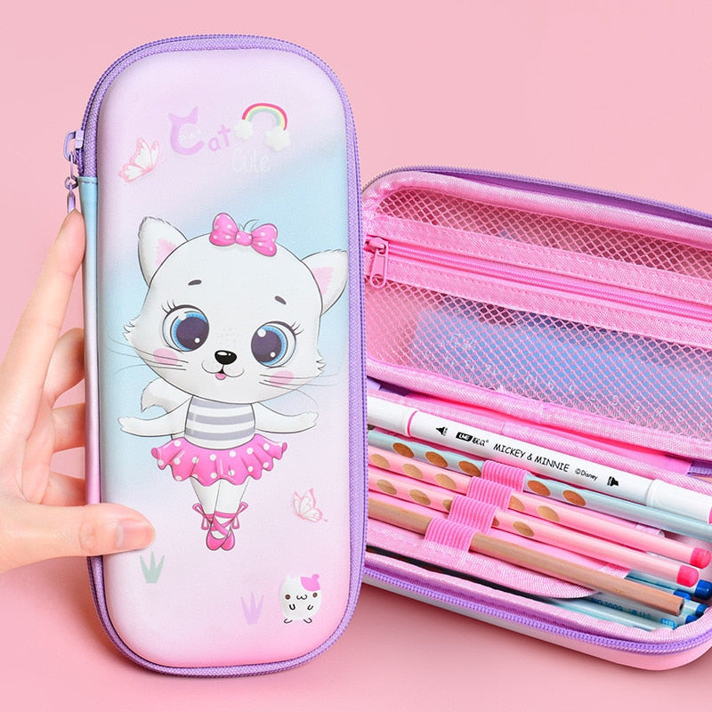 3D EVA unicorn cute pencil case cartoon stationery box girls Color pencil box student pen case school supplies gifts ipad case