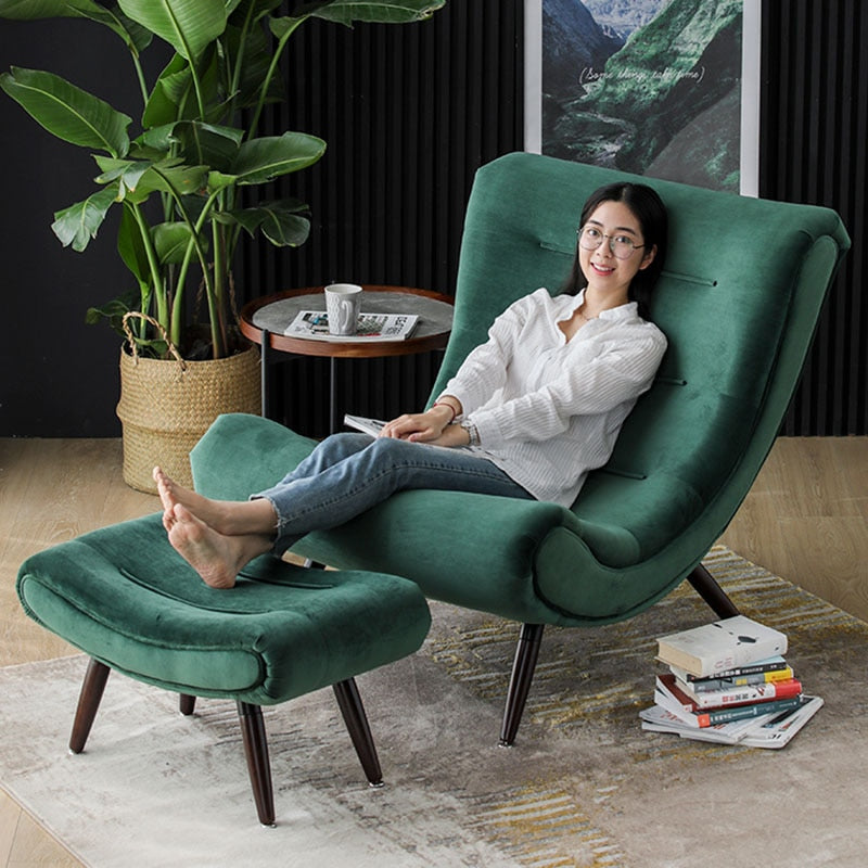 Designer Unique Chairs Green Comfortable Floor Recliner Living Room Chairs Soft Ultralight Dine Silla Plegable Indoor Supplies