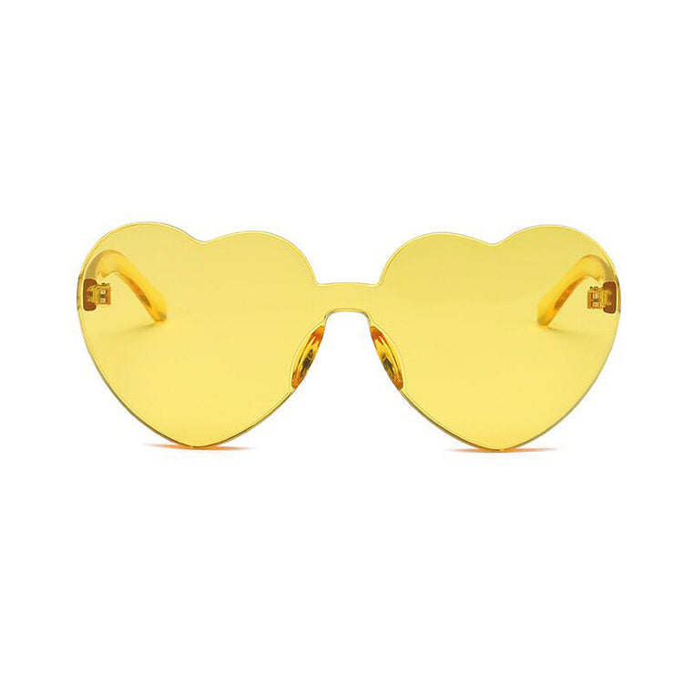 Chinatown Case 3 Wang Qiangbao European and American Heart-Shaped One-Piece Sunglasses Jelly Color Heart-Shaped Glasses Women's Heart-Shaped Sunglasses