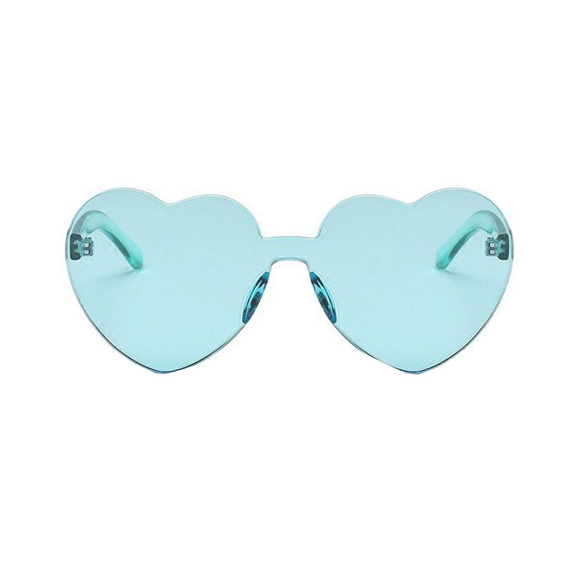 Chinatown Case 3 Wang Qiangbao European and American Heart-Shaped One-Piece Sunglasses Jelly Color Heart-Shaped Glasses Women's Heart-Shaped Sunglasses