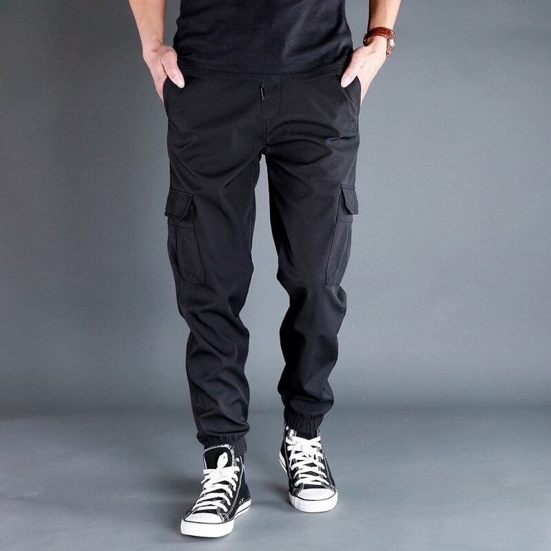 Winter Men Pants Thick Fleece Joggers Multi Pocket Loose Sport Trousers Male Casual Warm Sweatpants Cargo Pants M-6XL