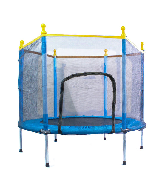 CHILDREN&#39;S TRAMPOLINE FOR KIDS, WITH PROTECTIVE NET, DOOR WITH ZIPPER, 140 CM, FREE SHIPPING