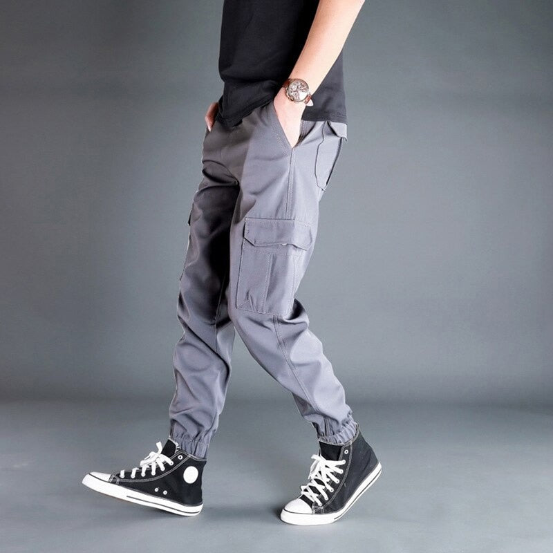 Winter Men Pants Thick Fleece Joggers Multi Pocket Loose Sport Trousers Male Casual Warm Sweatpants Cargo Pants M-6XL