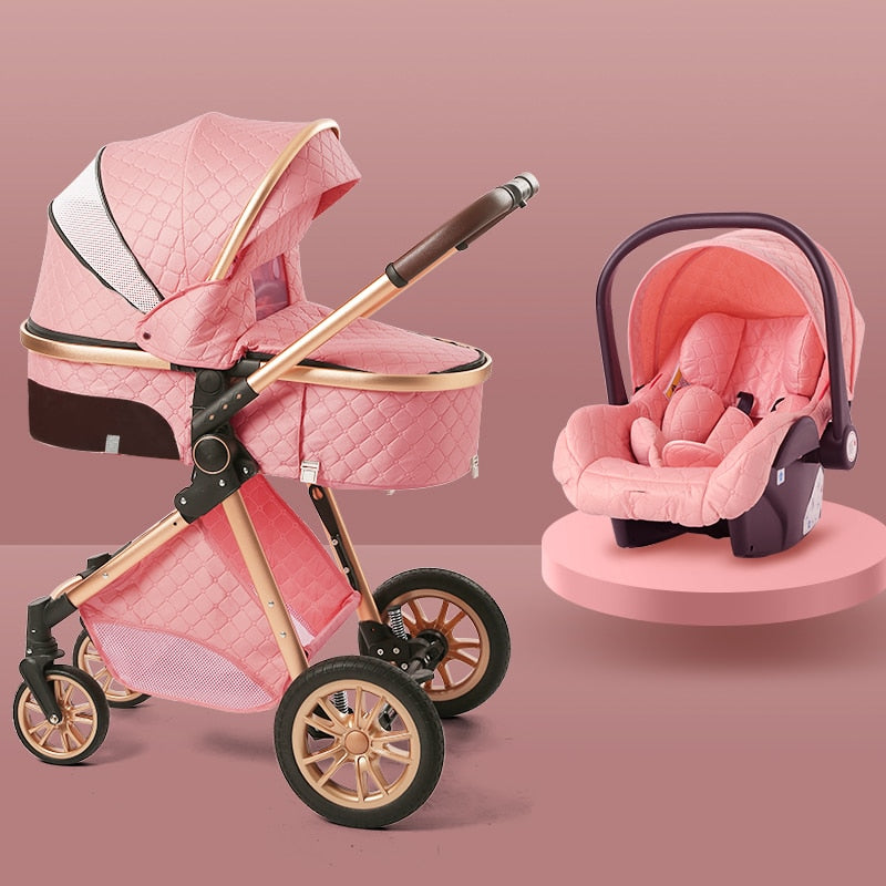 Fashion Baby Stroller 3 in 1 Baby Travel System Newborn Baby Cart Portable Pushchair Baby Cradel Infant Carrier Free Shipping