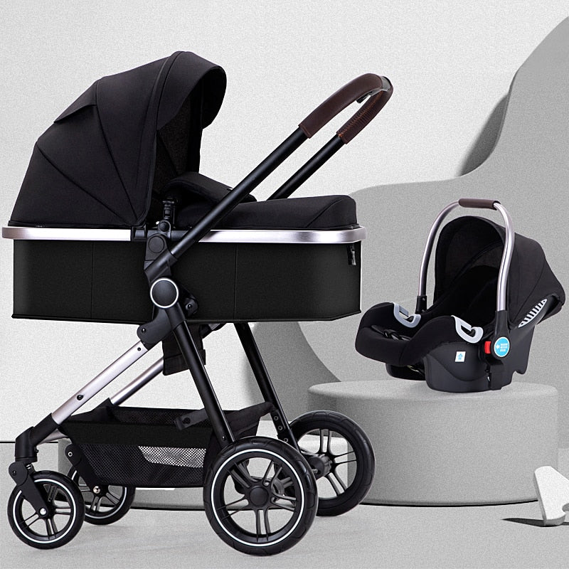 Luxury Multifunctional Baby Stroller 3 in 1 High Landscape Baby Pram Adjustable Baby Bassinet Infant Carseat Free Shipping